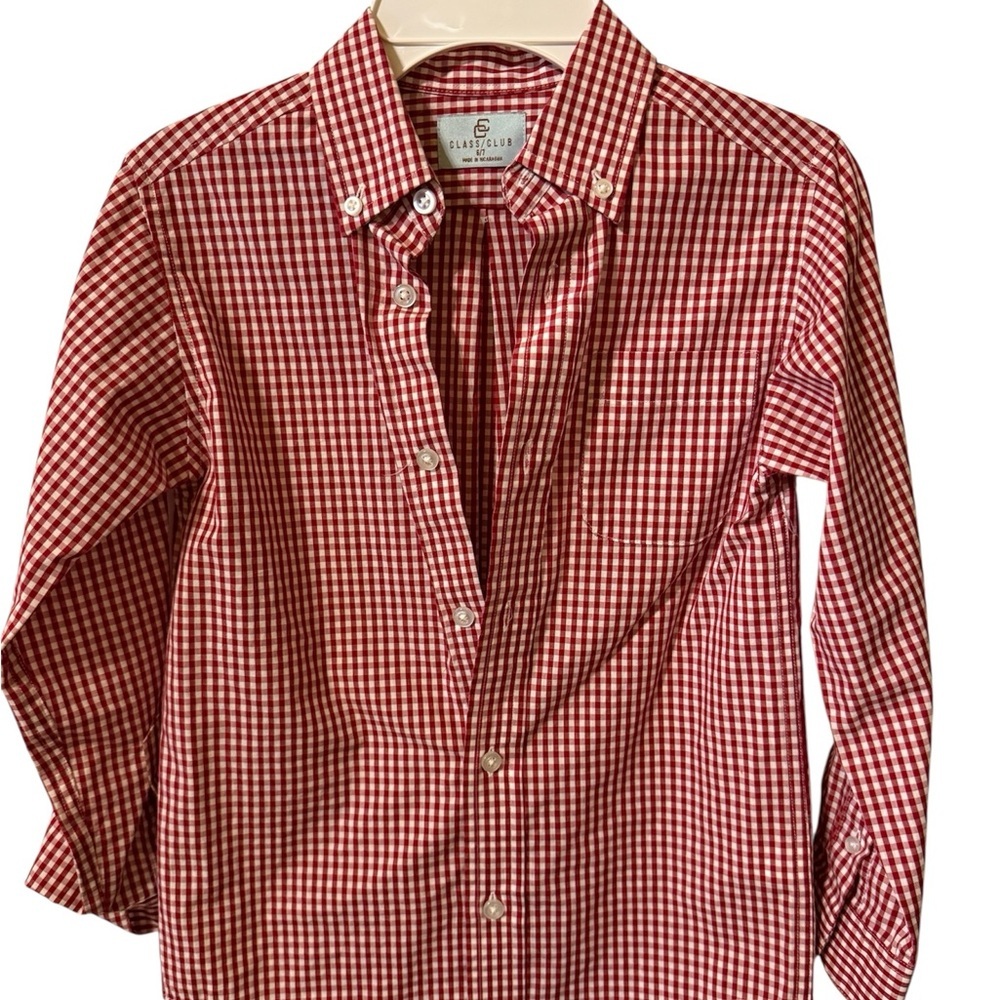 Class Club Red and White Gingham Shirt NWOT